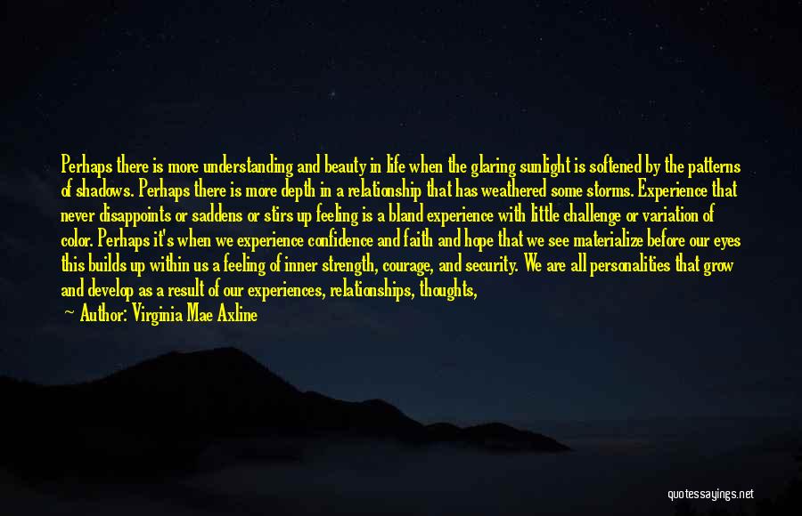 Virginia Mae Axline Quotes: Perhaps There Is More Understanding And Beauty In Life When The Glaring Sunlight Is Softened By The Patterns Of Shadows.