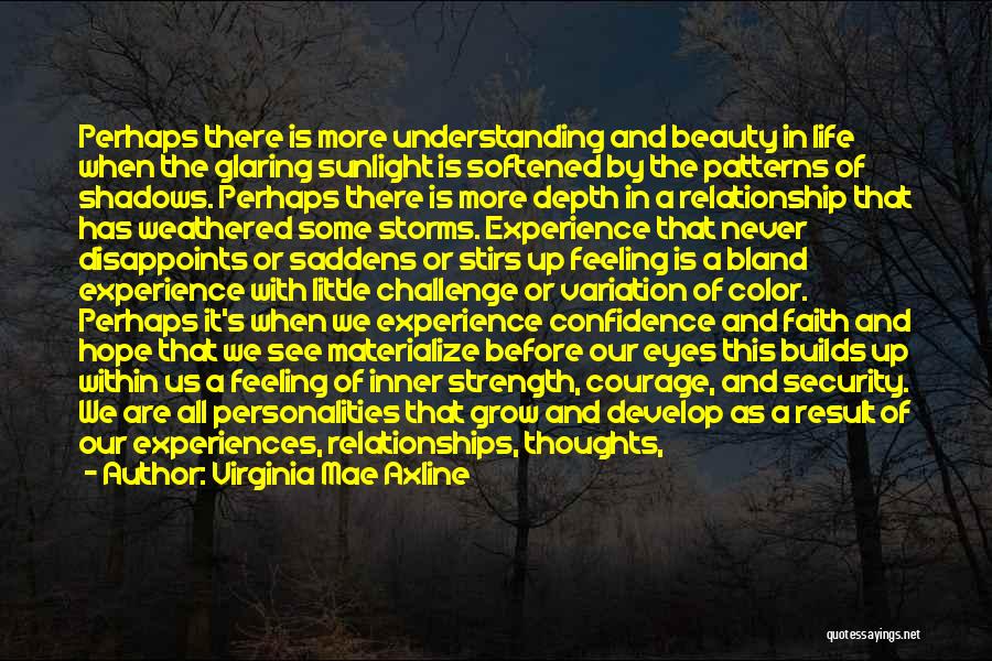 Virginia Mae Axline Quotes: Perhaps There Is More Understanding And Beauty In Life When The Glaring Sunlight Is Softened By The Patterns Of Shadows.