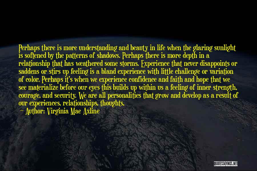 Virginia Mae Axline Quotes: Perhaps There Is More Understanding And Beauty In Life When The Glaring Sunlight Is Softened By The Patterns Of Shadows.