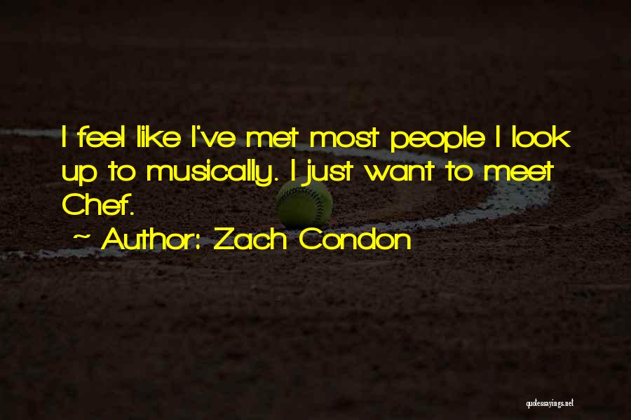 Zach Condon Quotes: I Feel Like I've Met Most People I Look Up To Musically. I Just Want To Meet Chef.