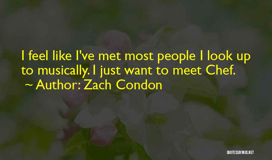 Zach Condon Quotes: I Feel Like I've Met Most People I Look Up To Musically. I Just Want To Meet Chef.