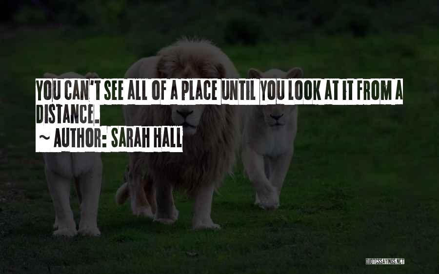 Sarah Hall Quotes: You Can't See All Of A Place Until You Look At It From A Distance.