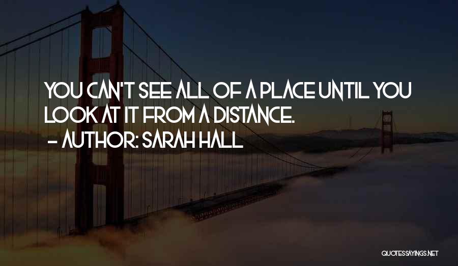 Sarah Hall Quotes: You Can't See All Of A Place Until You Look At It From A Distance.