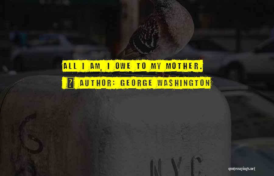George Washington Quotes: All I Am, I Owe To My Mother.
