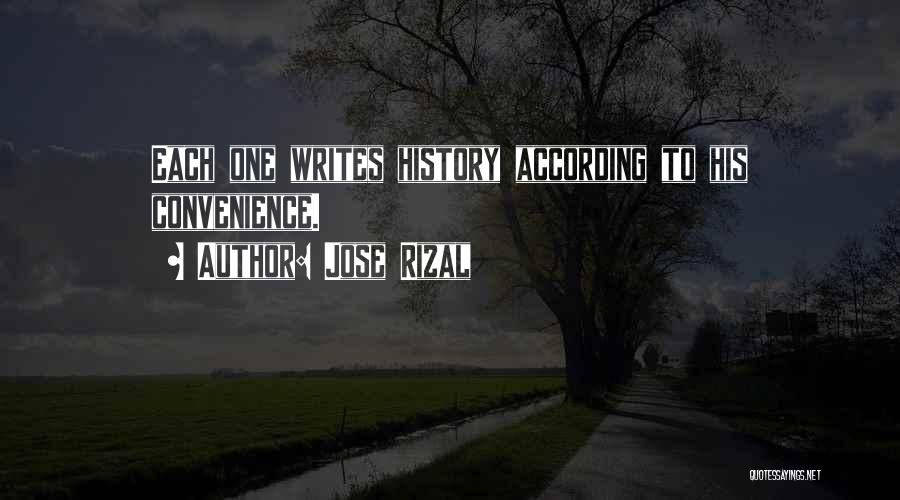 Jose Rizal Quotes: Each One Writes History According To His Convenience.