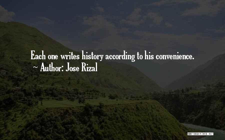 Jose Rizal Quotes: Each One Writes History According To His Convenience.