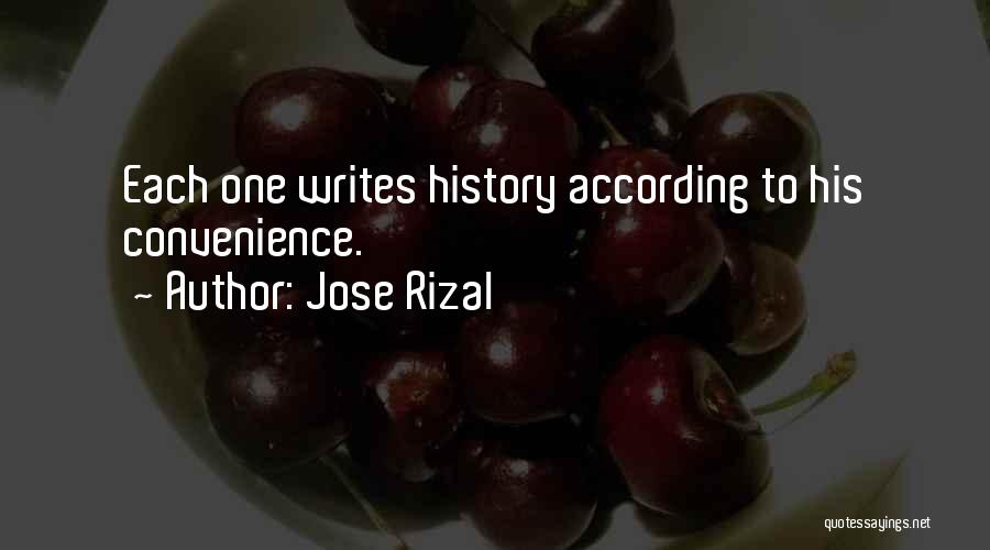 Jose Rizal Quotes: Each One Writes History According To His Convenience.