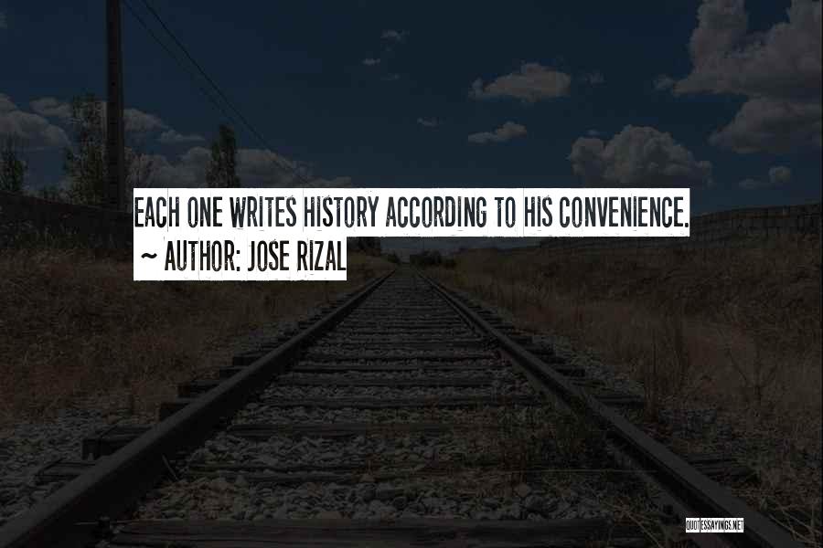 Jose Rizal Quotes: Each One Writes History According To His Convenience.