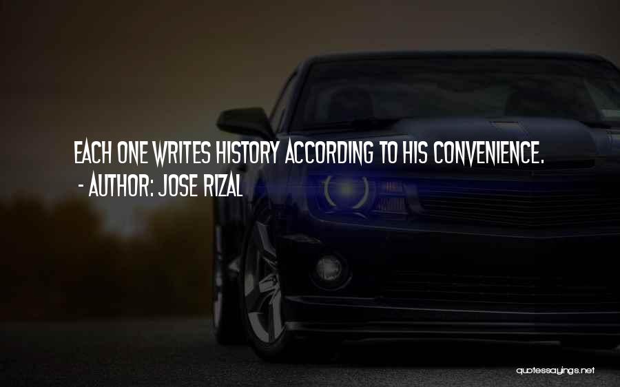 Jose Rizal Quotes: Each One Writes History According To His Convenience.