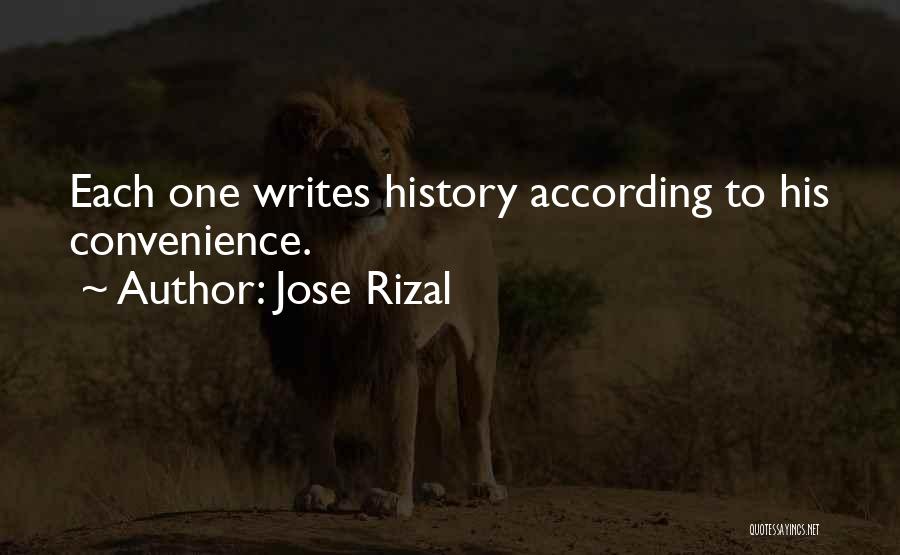 Jose Rizal Quotes: Each One Writes History According To His Convenience.