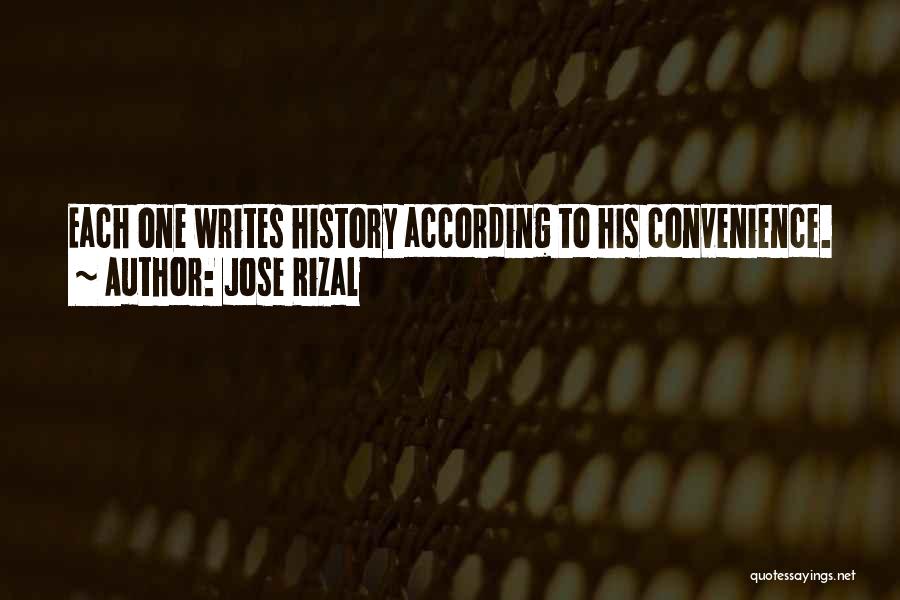 Jose Rizal Quotes: Each One Writes History According To His Convenience.