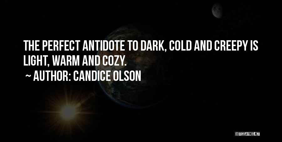 Candice Olson Quotes: The Perfect Antidote To Dark, Cold And Creepy Is Light, Warm And Cozy.