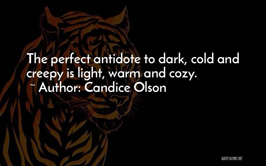 Candice Olson Quotes: The Perfect Antidote To Dark, Cold And Creepy Is Light, Warm And Cozy.