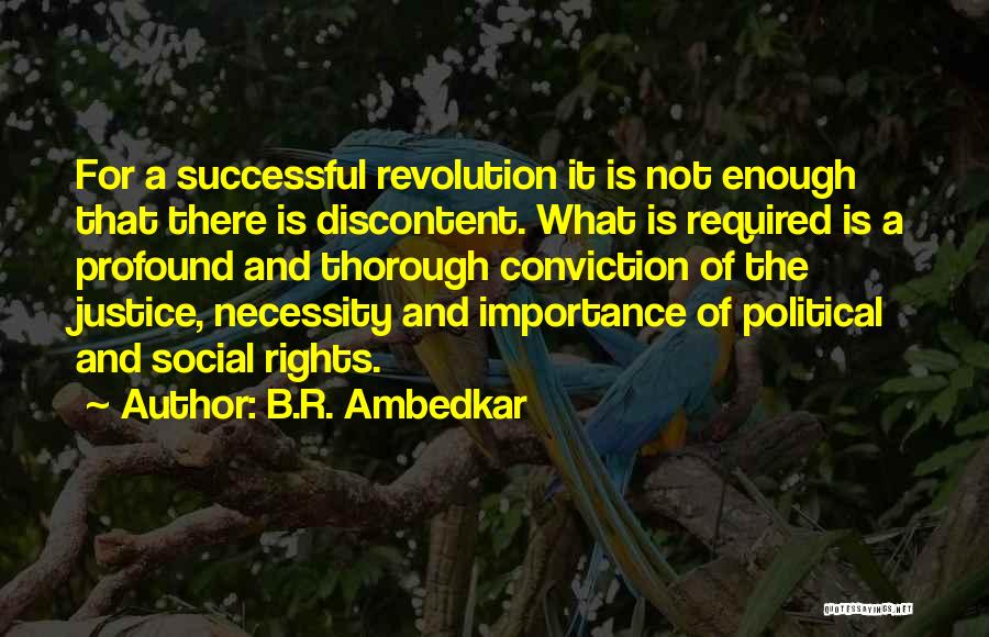 B.R. Ambedkar Quotes: For A Successful Revolution It Is Not Enough That There Is Discontent. What Is Required Is A Profound And Thorough