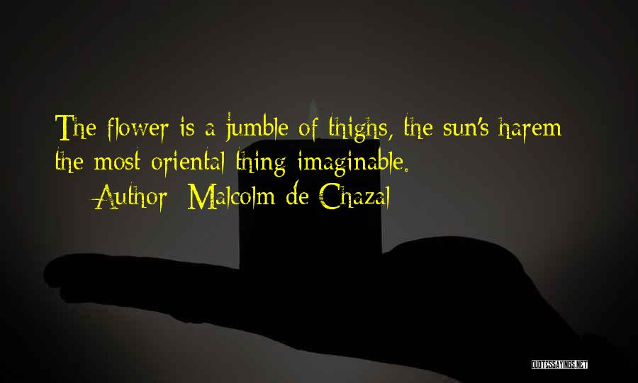 Malcolm De Chazal Quotes: The Flower Is A Jumble Of Thighs, The Sun's Harem - The Most Oriental Thing Imaginable.