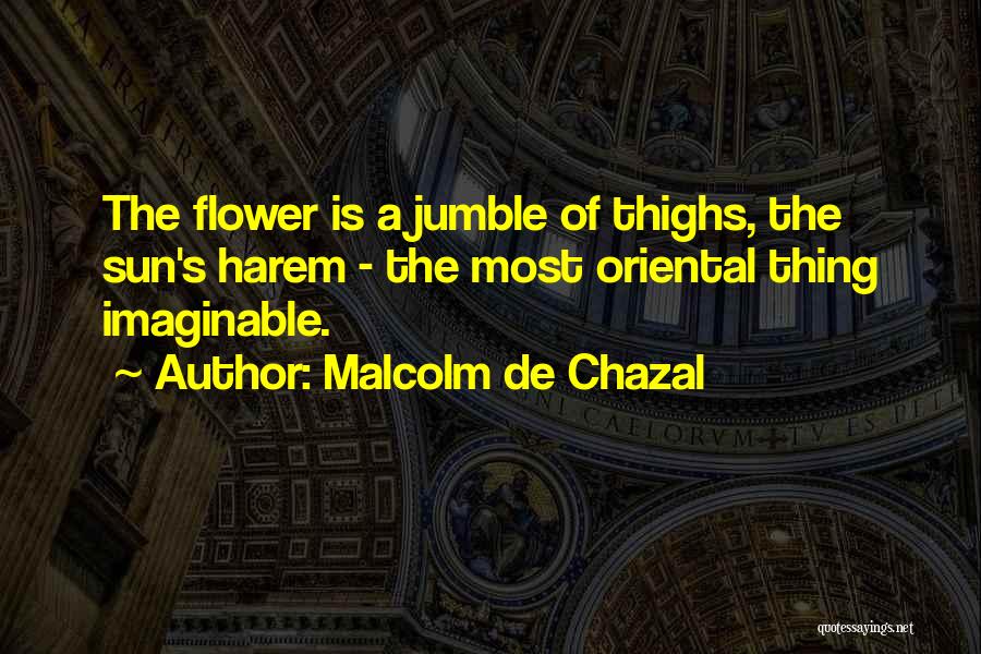 Malcolm De Chazal Quotes: The Flower Is A Jumble Of Thighs, The Sun's Harem - The Most Oriental Thing Imaginable.