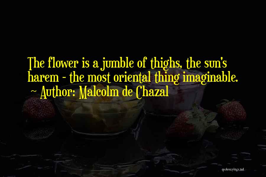 Malcolm De Chazal Quotes: The Flower Is A Jumble Of Thighs, The Sun's Harem - The Most Oriental Thing Imaginable.