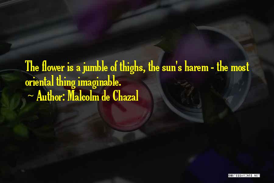 Malcolm De Chazal Quotes: The Flower Is A Jumble Of Thighs, The Sun's Harem - The Most Oriental Thing Imaginable.