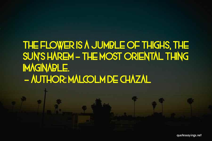 Malcolm De Chazal Quotes: The Flower Is A Jumble Of Thighs, The Sun's Harem - The Most Oriental Thing Imaginable.