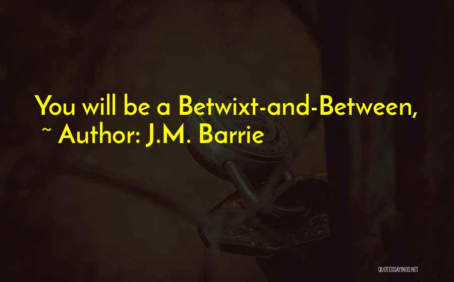 J.M. Barrie Quotes: You Will Be A Betwixt-and-between,