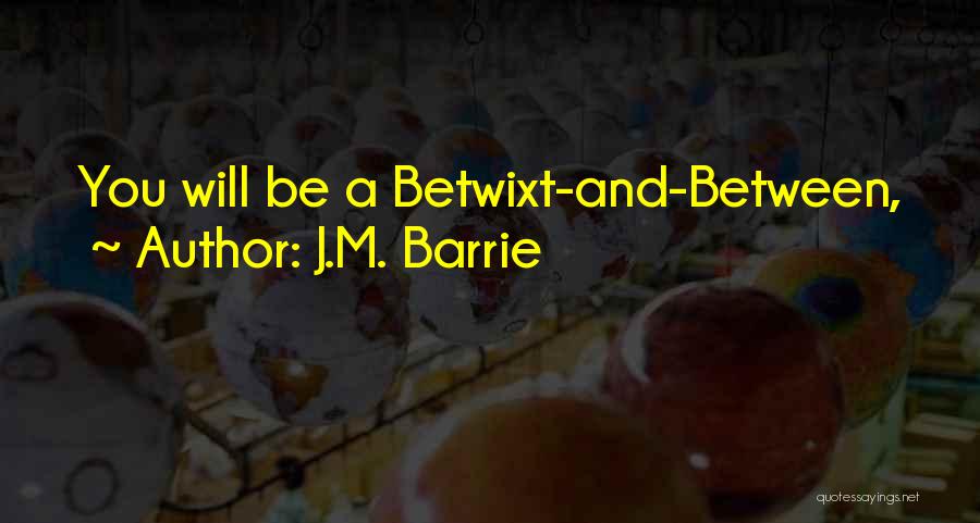 J.M. Barrie Quotes: You Will Be A Betwixt-and-between,