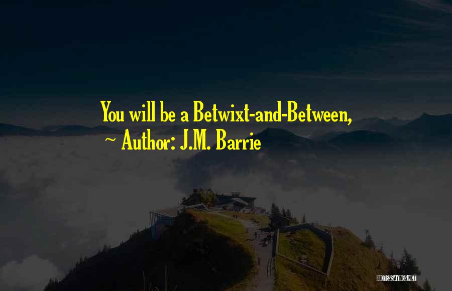 J.M. Barrie Quotes: You Will Be A Betwixt-and-between,