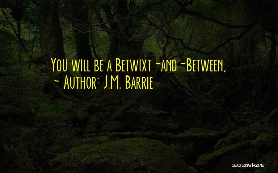 J.M. Barrie Quotes: You Will Be A Betwixt-and-between,