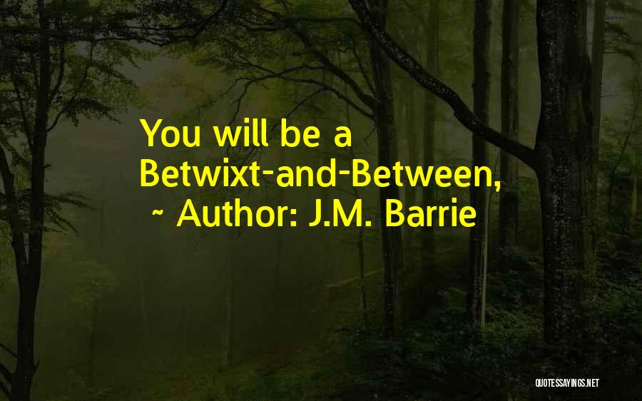 J.M. Barrie Quotes: You Will Be A Betwixt-and-between,