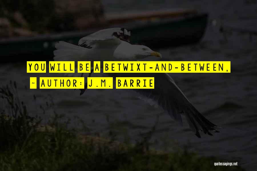 J.M. Barrie Quotes: You Will Be A Betwixt-and-between,