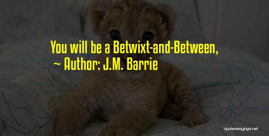 J.M. Barrie Quotes: You Will Be A Betwixt-and-between,