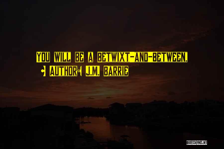 J.M. Barrie Quotes: You Will Be A Betwixt-and-between,