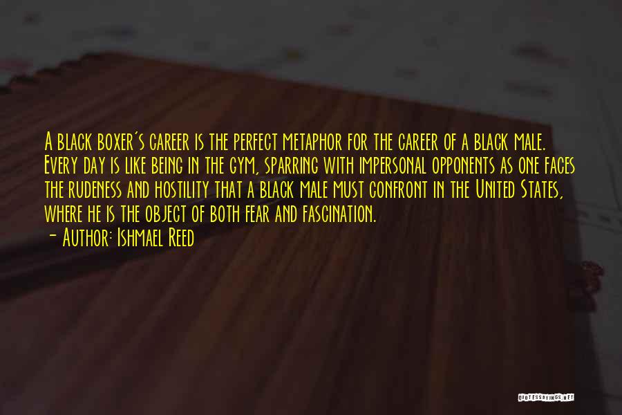 Ishmael Reed Quotes: A Black Boxer's Career Is The Perfect Metaphor For The Career Of A Black Male. Every Day Is Like Being