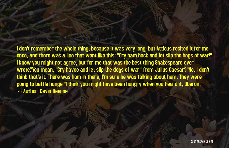 Kevin Hearne Quotes: I Don't Remember The Whole Thing, Because It Was Very Long, But Atticus Recited It For Me Once, And There