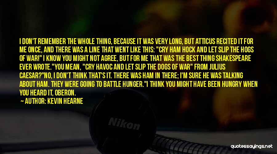 Kevin Hearne Quotes: I Don't Remember The Whole Thing, Because It Was Very Long, But Atticus Recited It For Me Once, And There