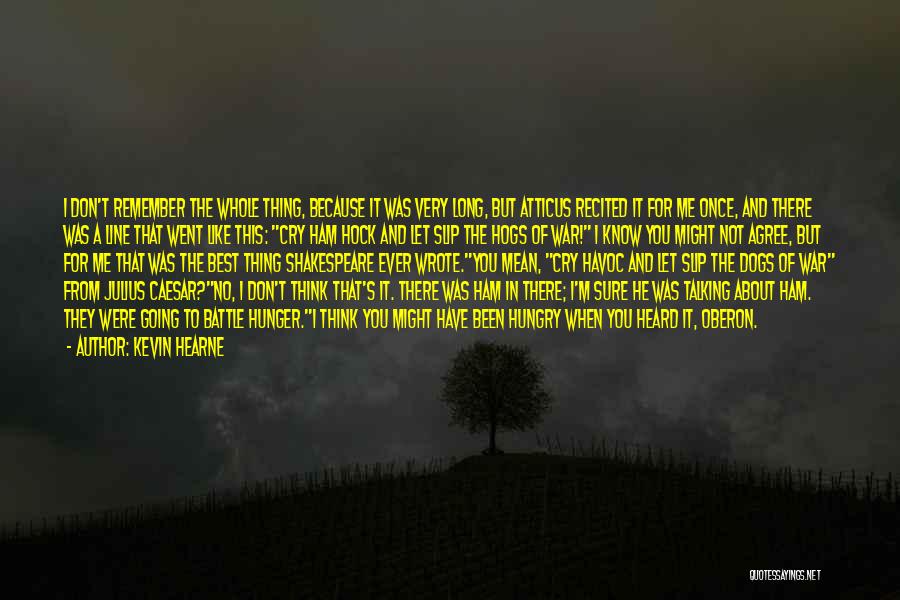 Kevin Hearne Quotes: I Don't Remember The Whole Thing, Because It Was Very Long, But Atticus Recited It For Me Once, And There