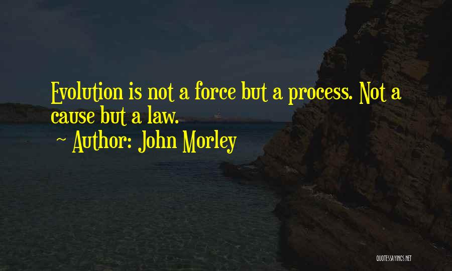 John Morley Quotes: Evolution Is Not A Force But A Process. Not A Cause But A Law.
