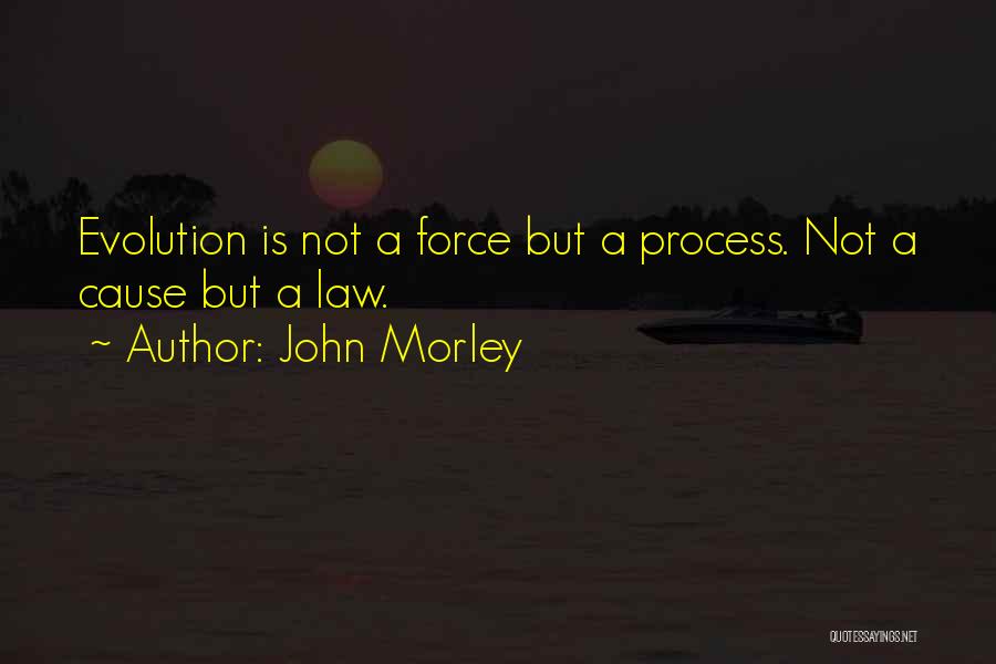 John Morley Quotes: Evolution Is Not A Force But A Process. Not A Cause But A Law.