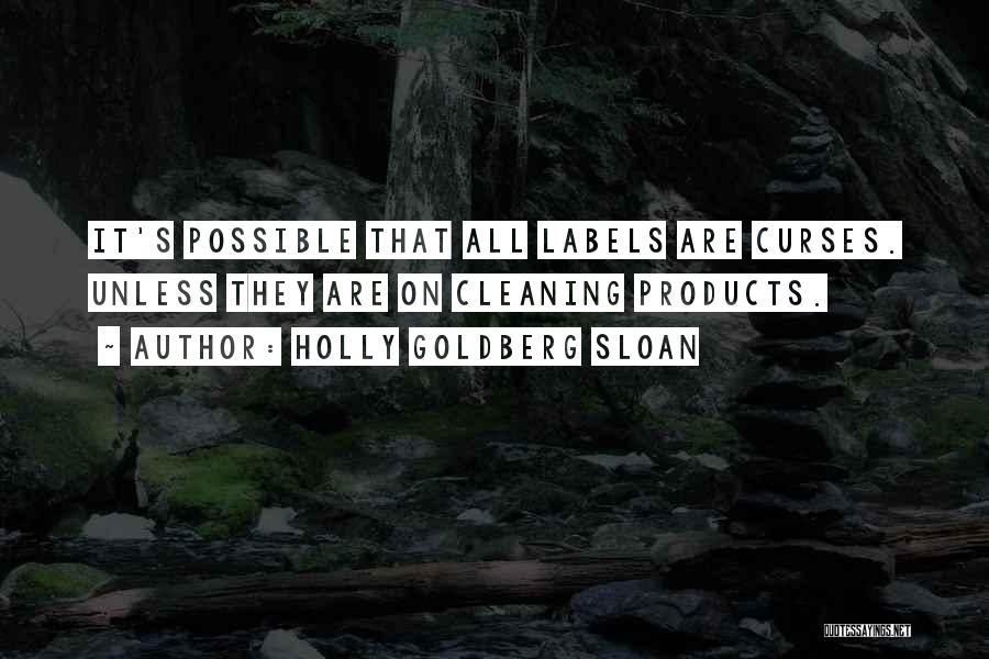 Holly Goldberg Sloan Quotes: It's Possible That All Labels Are Curses. Unless They Are On Cleaning Products.