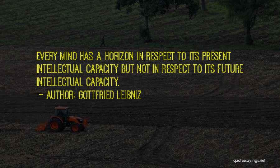 Gottfried Leibniz Quotes: Every Mind Has A Horizon In Respect To Its Present Intellectual Capacity But Not In Respect To Its Future Intellectual