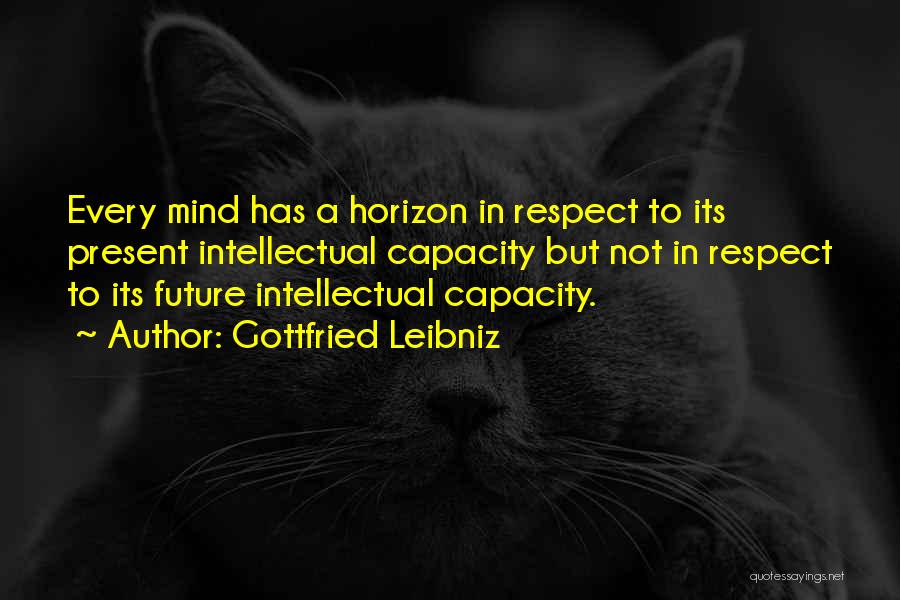 Gottfried Leibniz Quotes: Every Mind Has A Horizon In Respect To Its Present Intellectual Capacity But Not In Respect To Its Future Intellectual