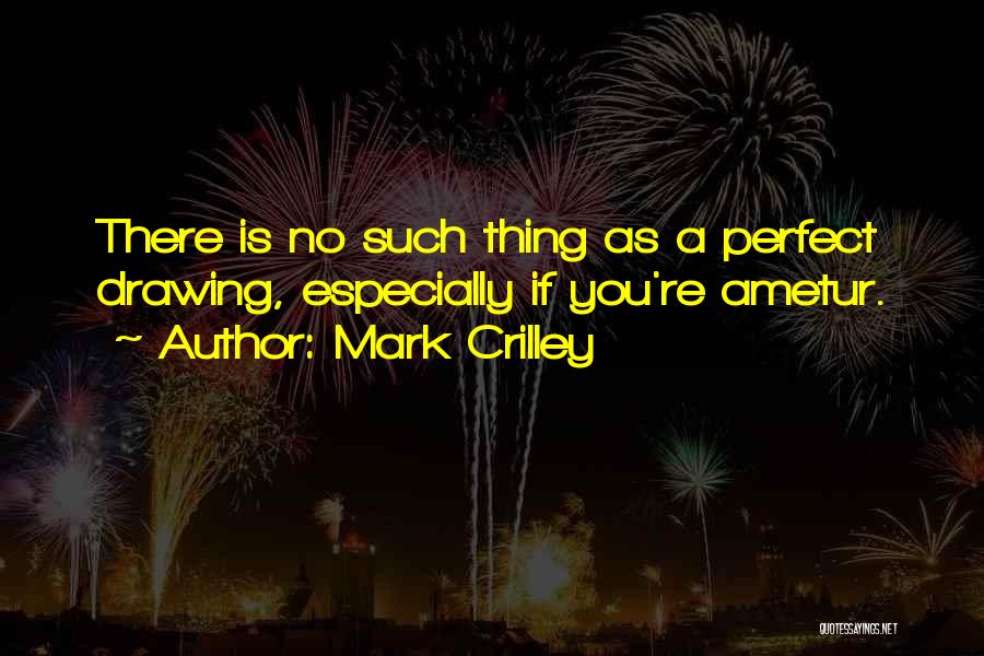 Mark Crilley Quotes: There Is No Such Thing As A Perfect Drawing, Especially If You're Ametur.