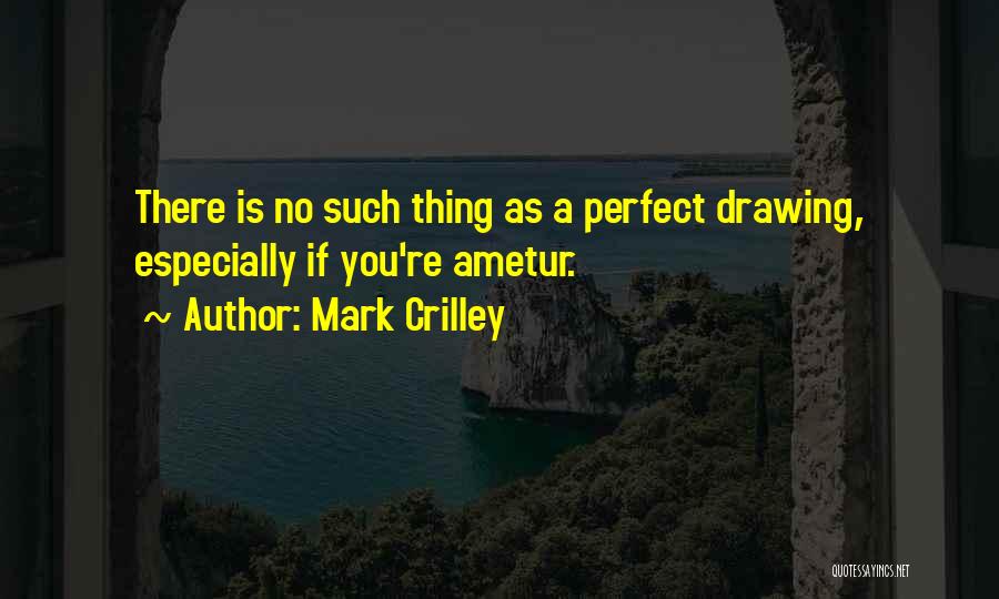 Mark Crilley Quotes: There Is No Such Thing As A Perfect Drawing, Especially If You're Ametur.