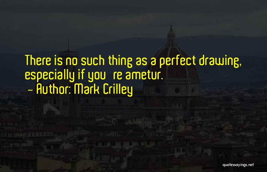 Mark Crilley Quotes: There Is No Such Thing As A Perfect Drawing, Especially If You're Ametur.