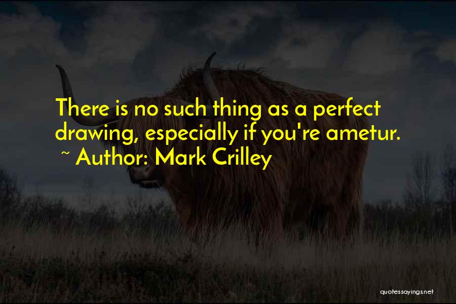 Mark Crilley Quotes: There Is No Such Thing As A Perfect Drawing, Especially If You're Ametur.