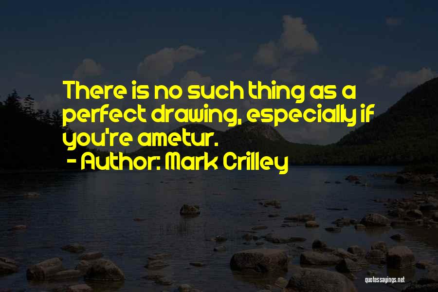 Mark Crilley Quotes: There Is No Such Thing As A Perfect Drawing, Especially If You're Ametur.