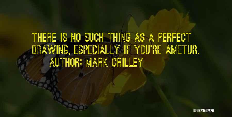 Mark Crilley Quotes: There Is No Such Thing As A Perfect Drawing, Especially If You're Ametur.