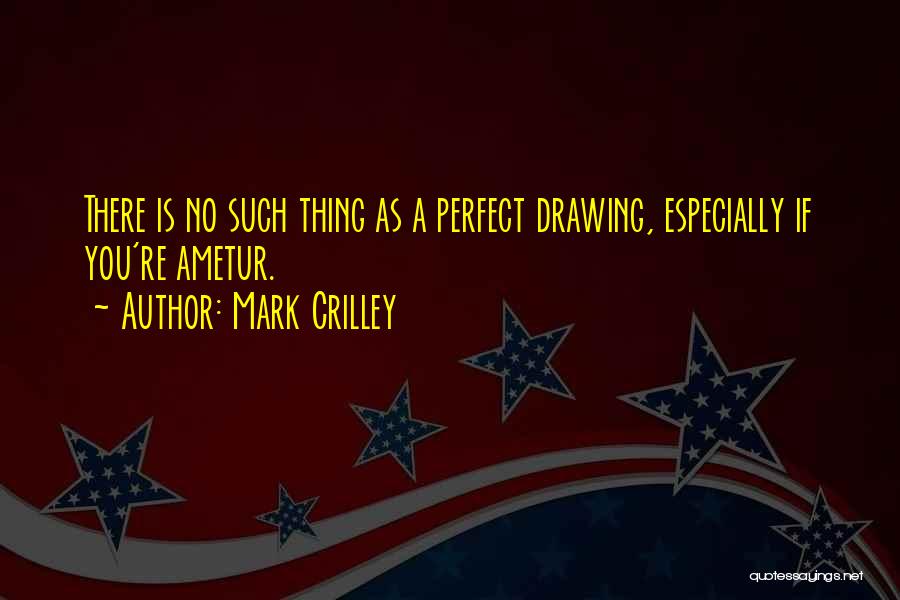 Mark Crilley Quotes: There Is No Such Thing As A Perfect Drawing, Especially If You're Ametur.
