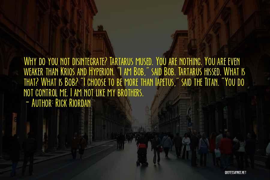 Rick Riordan Quotes: Why Do You Not Disintegrate? Tartarus Mused. You Are Nothing. You Are Even Weaker Than Krios And Hyperion. I Am