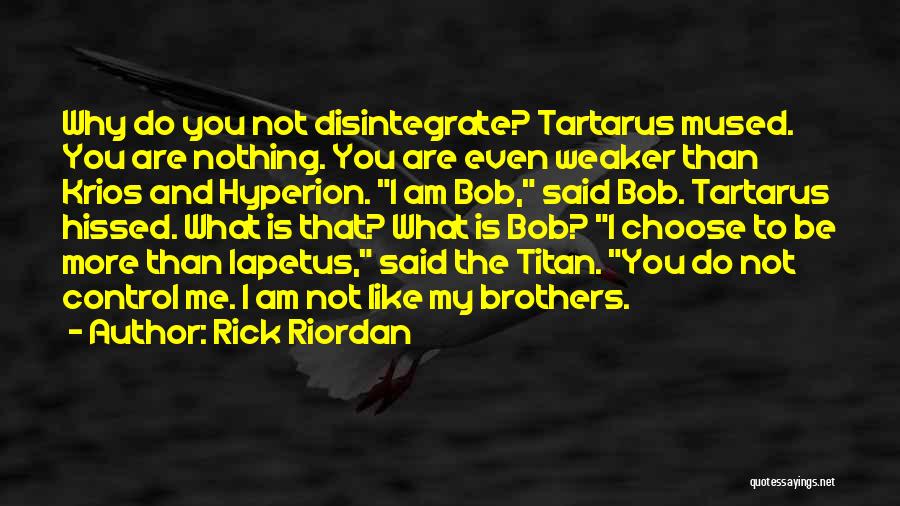 Rick Riordan Quotes: Why Do You Not Disintegrate? Tartarus Mused. You Are Nothing. You Are Even Weaker Than Krios And Hyperion. I Am