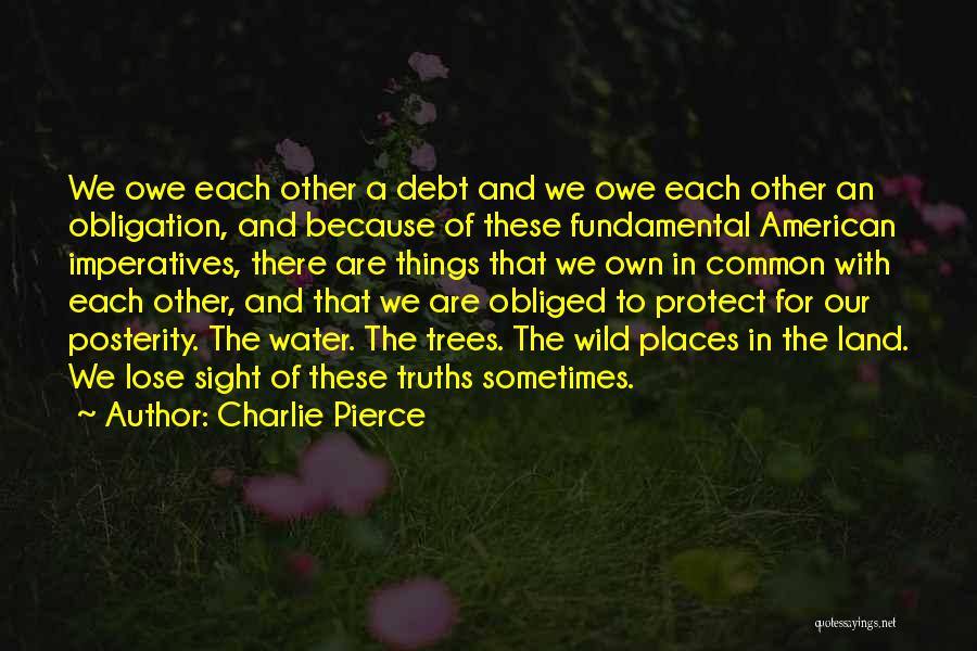 Charlie Pierce Quotes: We Owe Each Other A Debt And We Owe Each Other An Obligation, And Because Of These Fundamental American Imperatives,